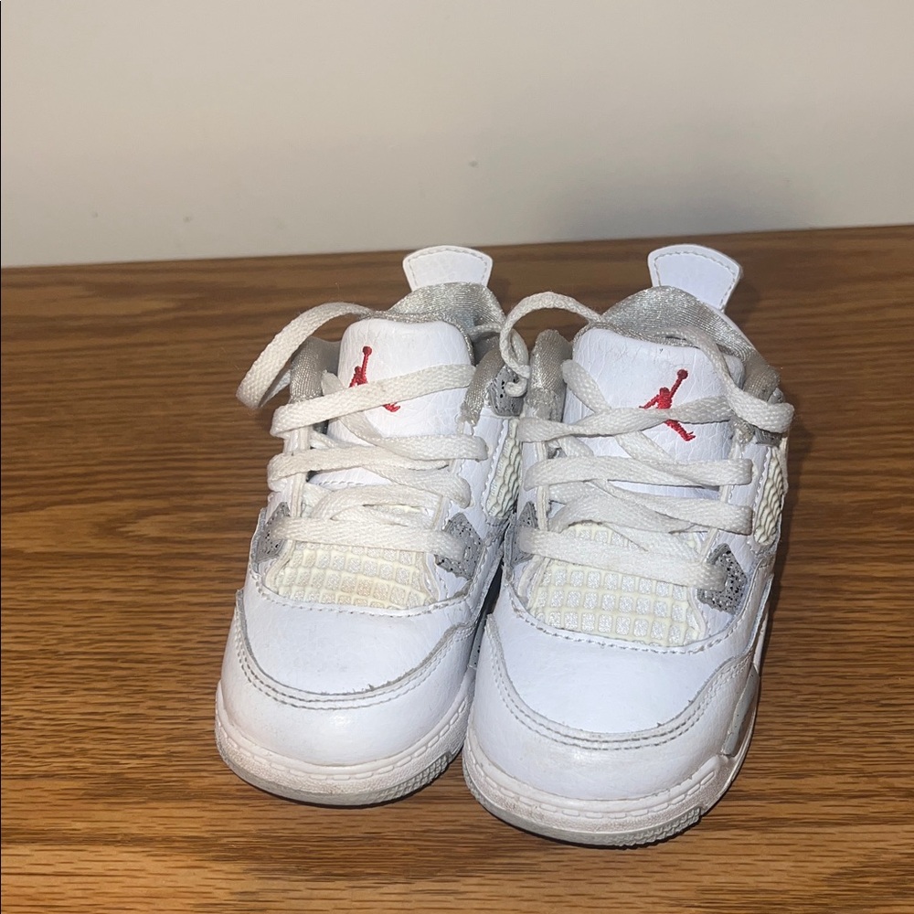Jordan Kids White and Silver Sneakers